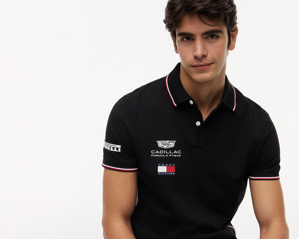 Unisex Tommy Hilfiger x Cadillac F1 Team Black Replica Polo