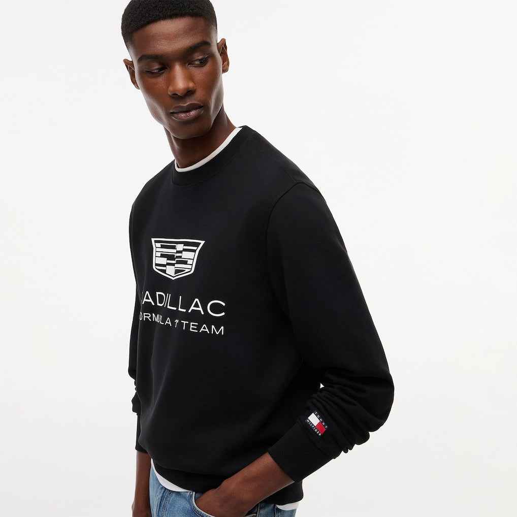 Unisex Tommy Hilfiger x Cadillac Team Black Shield Logo Sweatshirt - Cadillac Merchandise