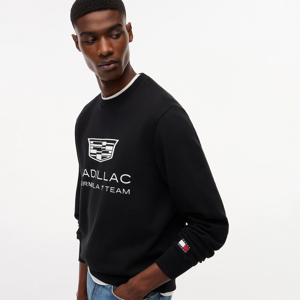 Unisex Tommy Hilfiger x Cadillac F1 Team Black Shield Logo Sweatshirt